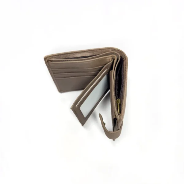 The Classic Utility Bifold Premium Genuine Cowhide Leather Secure Snap Closure Wallet  (Grey)