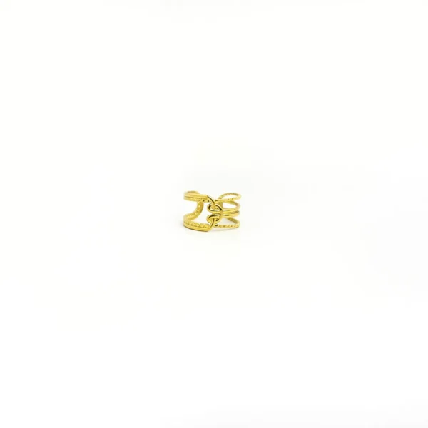 18K Gold-plated Stainless Steel Open Ring Women's Non Fading Ring Steel Jewelry