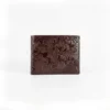 The Maverick Genuine Cowhide Leather Embossed Flower Pattern Imported Wallet (Coffee)