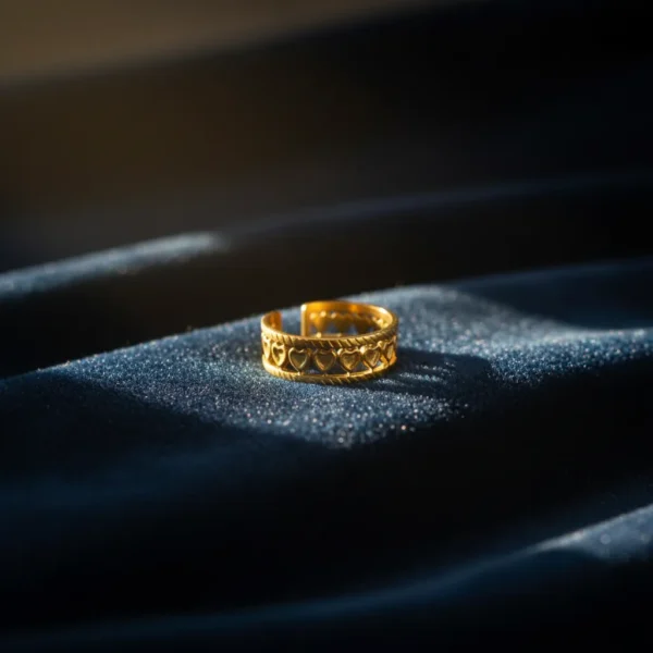 18K Gold-plated Stainless Steel Open Ring Women's Non Fading Ring Steel Jewelry