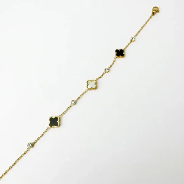 Four-leaf Stainless Steel Chain Bracelet