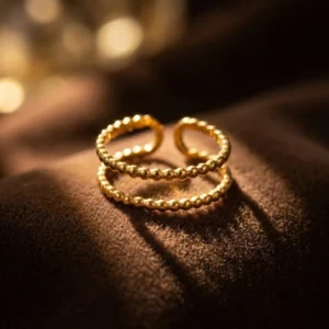 Irregular Fried Dough Twists Gold Plated Ring Ins Fashion Stainless Steel Geometric Women's Ring