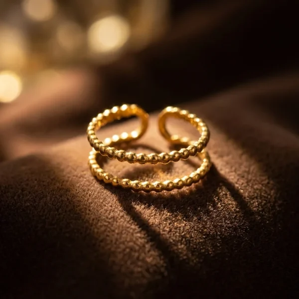 Irregular Fried Dough Twists Gold Plated Ring Ins Fashion Stainless Steel Geometric Women's Ring