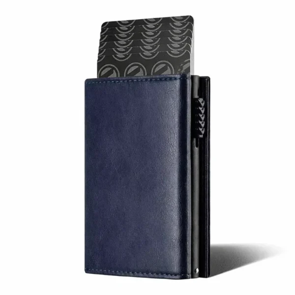 The Meridian Pop-Up Trifold | RFID-Blocking Microfiber Wallet Blue
