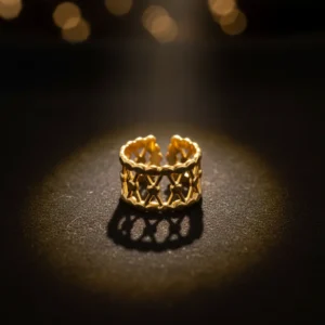 Irregular Fried Dough Twists Gold Plated Ring Ins Fashion Stainless Steel Geometric Women's Ring