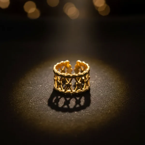 Irregular Fried Dough Twists Gold Plated Ring Ins Fashion Stainless Steel Geometric Women's Ring