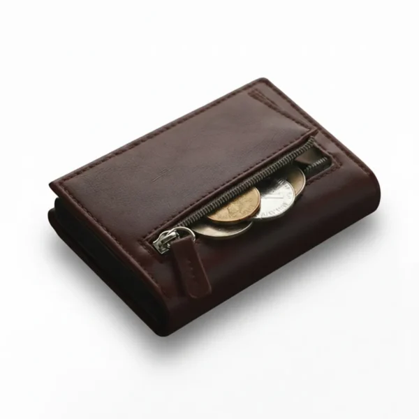 The Meridian Pop-Up Trifold | RFID-Blocking Microfiber Wallet Chocolate