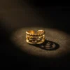 Irregular Fried Dough Twists Gold Plated Ring Ins Fashion Stainless Steel Geometric Women's Ring