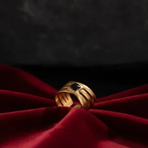 Open-End Ring for Women 18k Gold Plated Stainless Steel Oil Drop Stylish Design