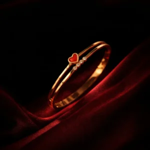 Heart-shaped red shell with Rhinestones Stainless Steel Bracelet