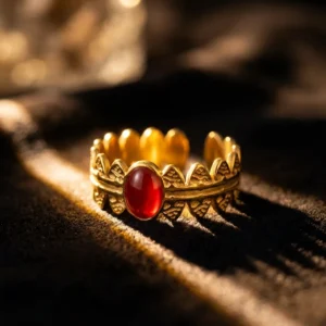 Open-End Ring for Women 18k Gold Plated Stainless Steel Oil Drop Design Stylish