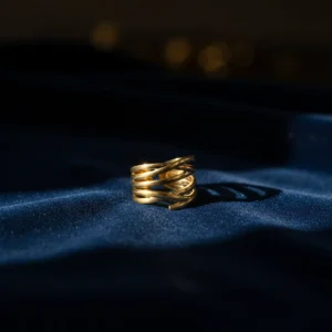 18K Gold-plated Stainless Steel Open Ring Women's Non Fading Ring Steel Jewelry