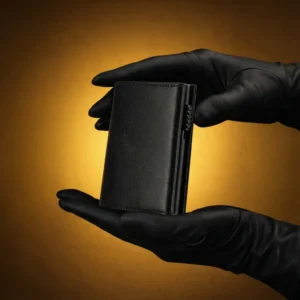 The Meridian Pop-Up Trifold | RFID-Blocking Microfiber Wallet Black