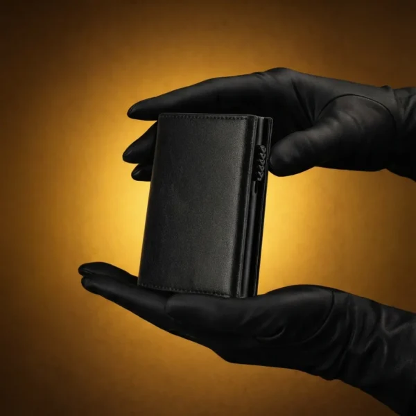 The Meridian Pop-Up Trifold | RFID-Blocking Microfiber Wallet Black