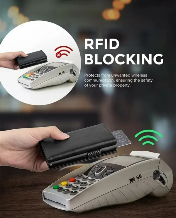 The Meridian Pop-Up Trifold | RFID-Blocking Microfiber Wallet Black