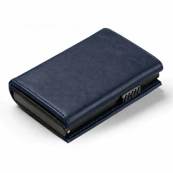 The Meridian Pop-Up Trifold | RFID-Blocking Microfiber Wallet Blue