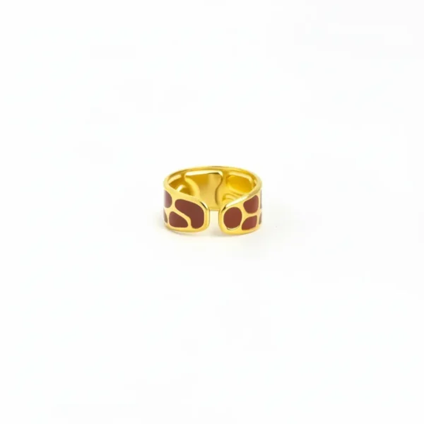 Open-End Ring for Women 18k Gold Plated Stainless Steel Oil Drop Stylish Design