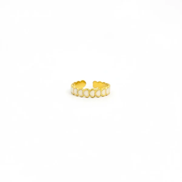 Open-End Ring for Women 18k Gold Plated Stainless Steel Oil Drop Stylish Design