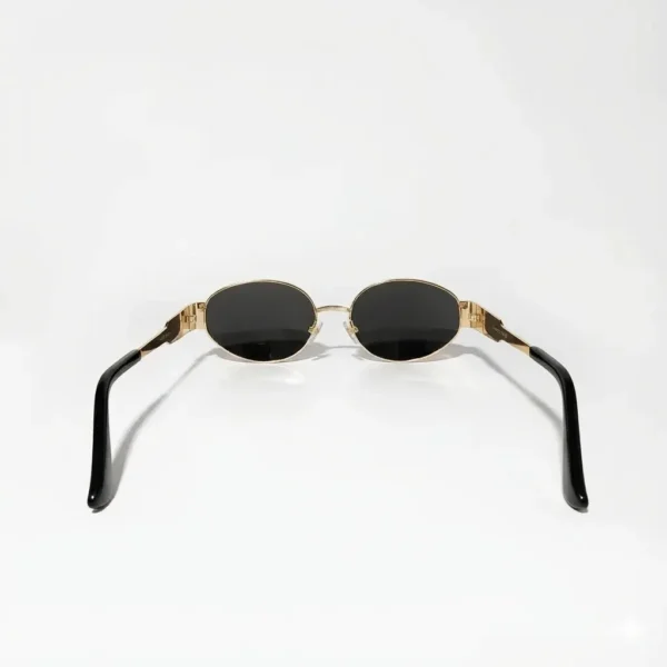 Imported 90s Inspired Oval Black Glass Lenses Sunglasses
