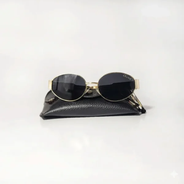 Imported 90s Inspired Oval Black Glass Lenses Sunglasses