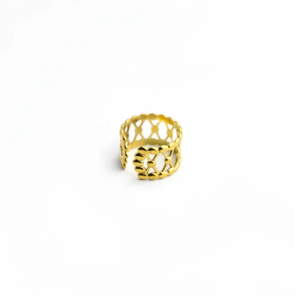 Irregular Fried Dough Twists Gold Plated Ring Ins Fashion Stainless Steel Geometric Women's Ring