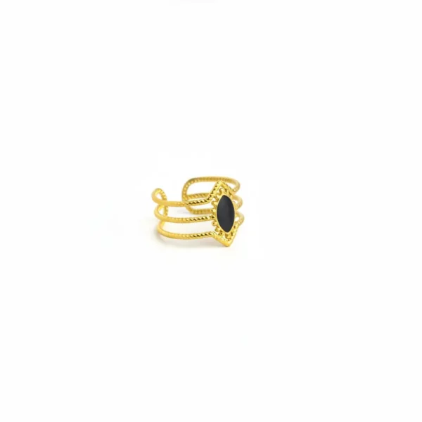 Open-End Ring for Women 18k Gold Plated Stainless Steel Oil Drop Stylish Design