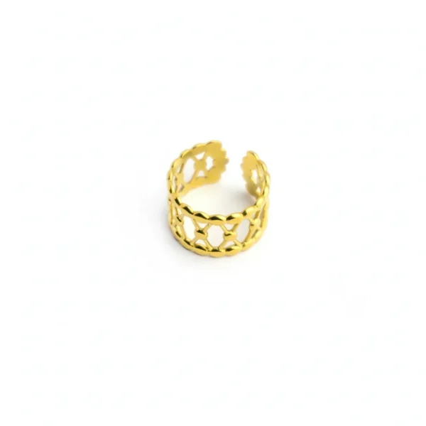 Irregular Fried Dough Twists Gold Plated Ring Ins Fashion Stainless Steel Geometric Women's Ring