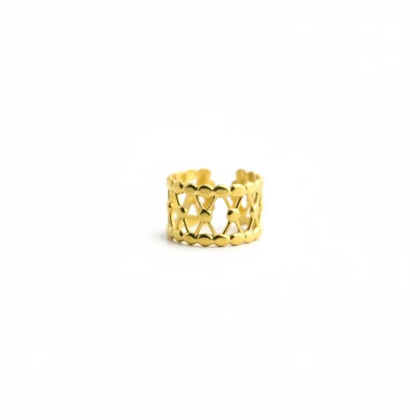 Irregular Fried Dough Twists Gold Plated Ring Ins Fashion Stainless Steel Geometric Women's Ring