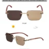 Frameless Sunglasses Color Changing Glasses Photochromic UV Protection