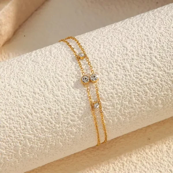 Ivanda 14K Gold Plated Double-Layer Bracelet
