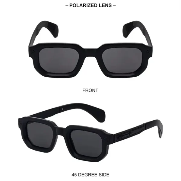 Retro Designer Square TAC Polarized Fishing Driving UV400 Shades Full Black For Her