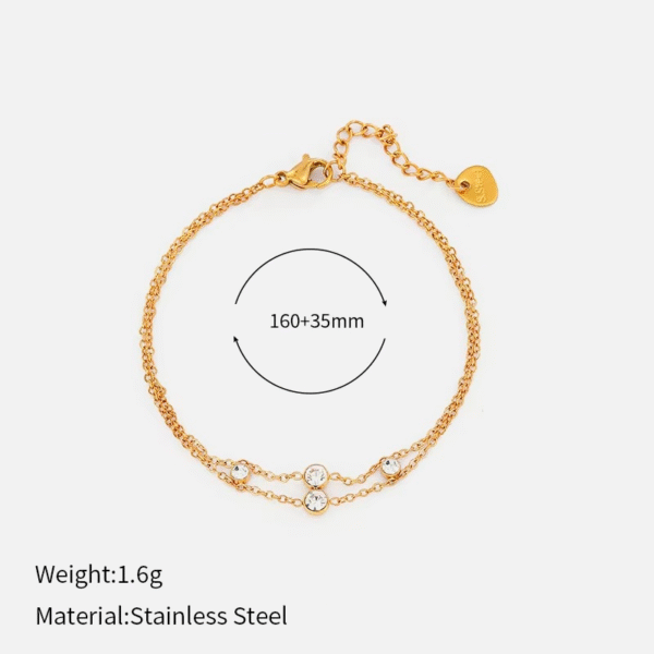 Ivanda 14K Gold Plated Double-Layer Bracelet