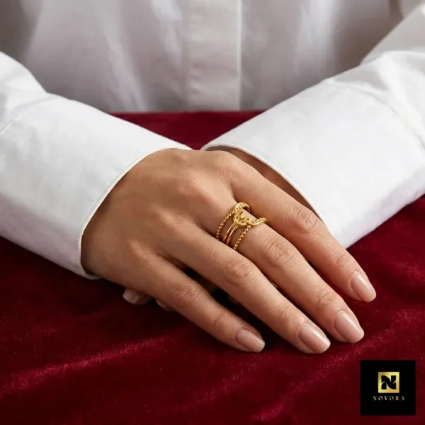 18K Gold-plated Stainless Steel Open Ring Women's Non Fading Ring