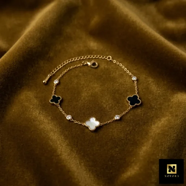 Four-leaf Stainless Steel Chain Bracelet