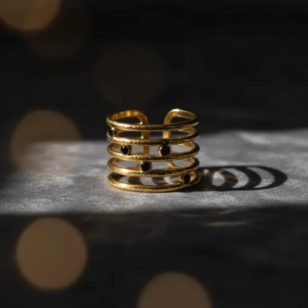 Oil Drip Index Finger Ring Stainless Steel Adjustable Opening Ring