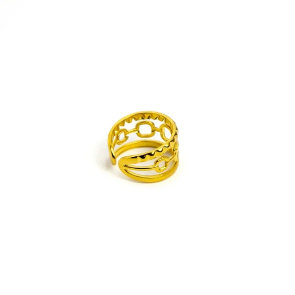 Irregular Fried Dough Twists Gold Plated Ring Ins Fashion Stainless Steel Geometric Women's Ring