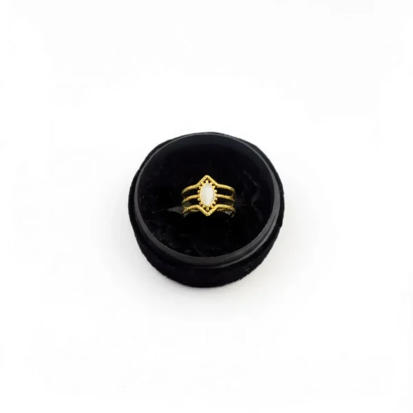 Open-End Ring for Women 18k Gold Plated Stainless Steel Oil Drop Stylish Design