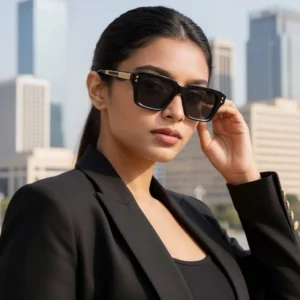 Trendy For Her Square TAC Polarized Fishing UV400 Sunglasses Black& Gold