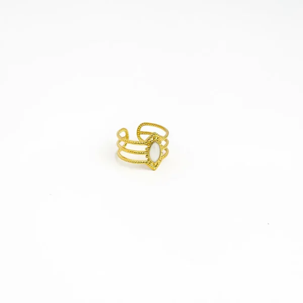 Open-End Ring for Women 18k Gold Plated Stainless Steel Oil Drop Stylish Design