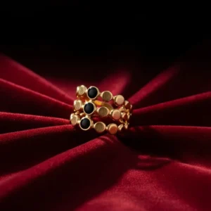 Open-End Ring for Women 18k Gold Plated Stainless Steel Oil Drop Stylish Design