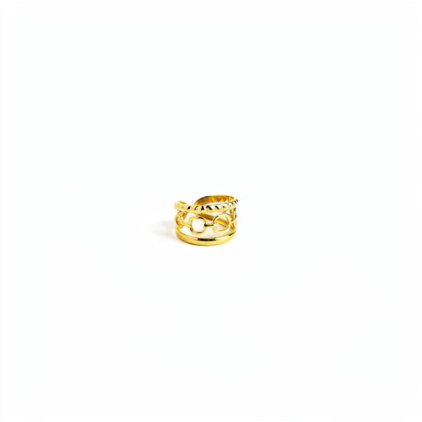 Irregular Fried Dough Twists Gold Plated Ring Ins Fashion Stainless Steel Geometric Women's Ring
