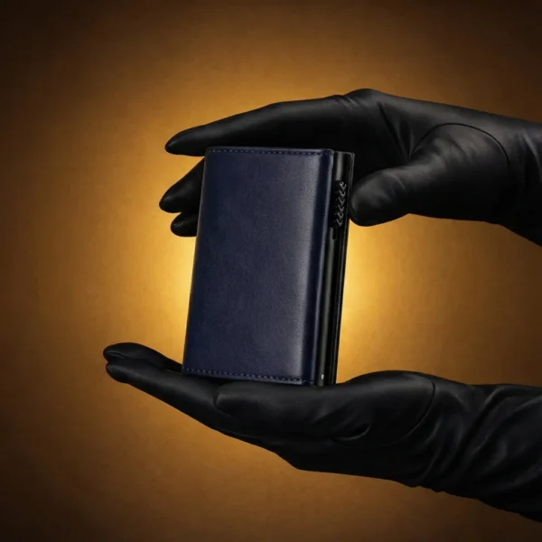 The Meridian Pop-Up Trifold | RFID-Blocking Microfiber Wallet Blue