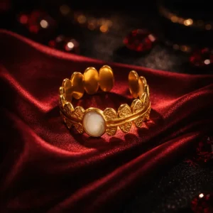 Open-End Ring for Women 18k Gold Plated Stainless Steel Oil Drop Stylish Design