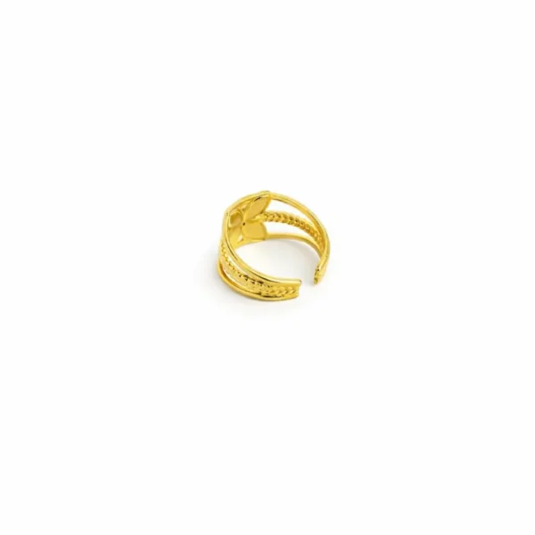 Open-End Ring for Women 18k Gold Plated Stainless Steel Oil Drop Stylish Design