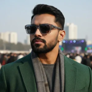 Trendy Designer Square TAC Polarized Fishing UV400 Sunglasses Grey For Him