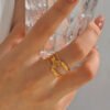 18K Gold-plated Stainless Steel Open Ring Women's Non Fading Ring