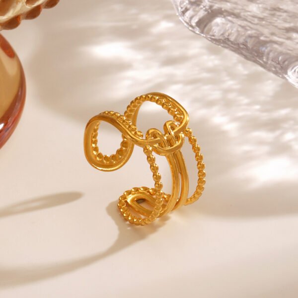 18K Gold-plated Stainless Steel Open Ring Women's Non Fading Ring