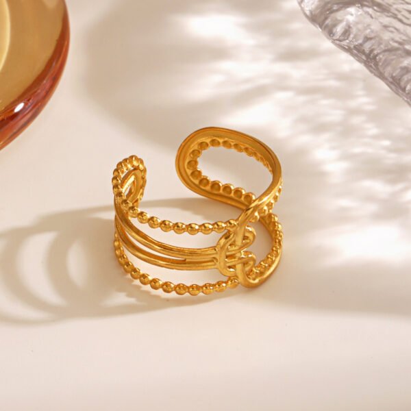 18K Gold-plated Stainless Steel Open Ring Women's Non Fading Ring