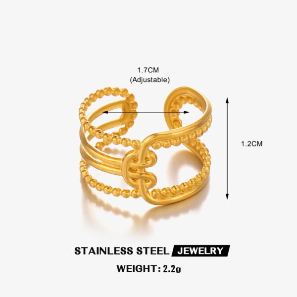 18K Gold-plated Stainless Steel Open Ring Women's Non Fading Ring