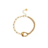 Gold Punk Geometric Double-Layer Bracelet
